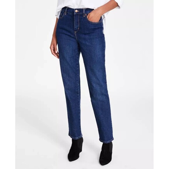 Gloria Vanderbilt Women's Petite Amanda High Rise Straight-Leg Jeans Madison 12P - Picture 1 of 9